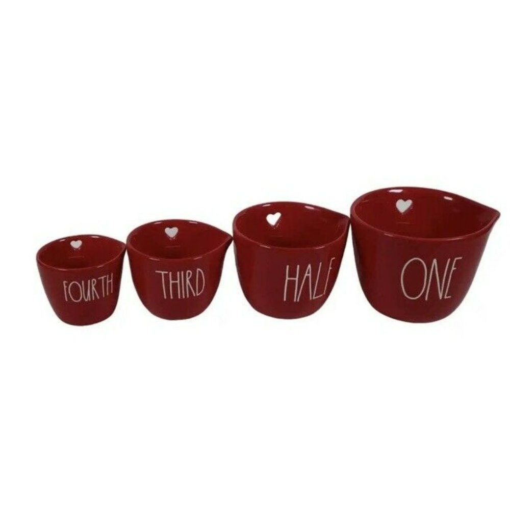 Rae Dunn Red Cutout Heart Valentine's Day Measuring Cups New 2024